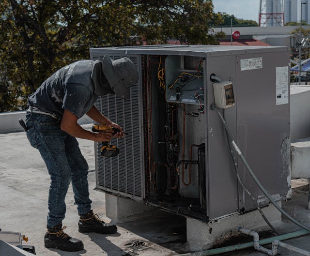 Student working in field.